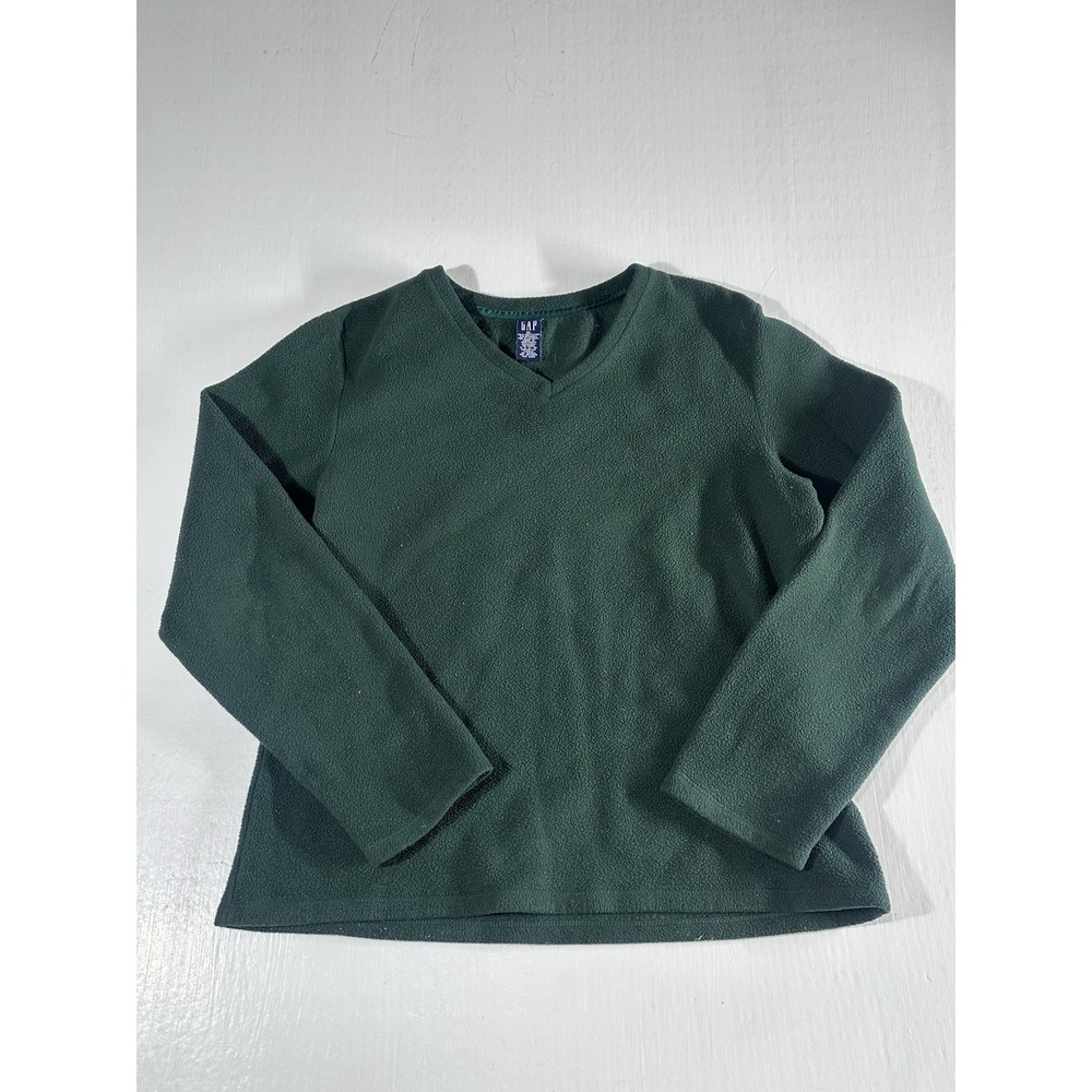 VTG Gap Athletic Classic Fleece Sweater Women's XL Green V Neck Made in USA 90s